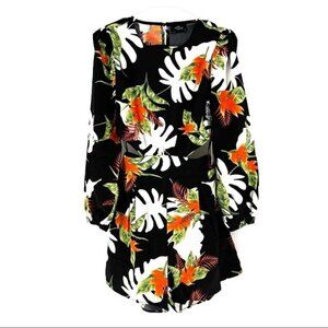 Milk & Honey Women's Tropical Print Long Sleeve Romper - Various Sizes